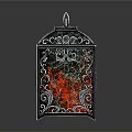 Decorative Box With Green Top Red Sides Intricate Patterns And Metal Accents