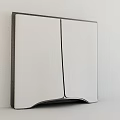 Modern White Background Wall Design With Black Frame And Smooth Surface 3d model