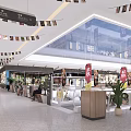 Spacious Modern Department Store Interior With Shopping Areas And Seating Zones