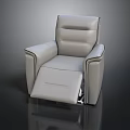 Modern Gray Leather Recliner Chair With Adjustable Footrest And Comfortable Design
