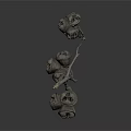 Dried Plant Structure With Slender Stems And Multiple Spherical Seed Pods 3d model