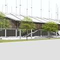 Modern Boutique Guesthouse Building With Wooden Structure Glass Facade And Green Lawn
