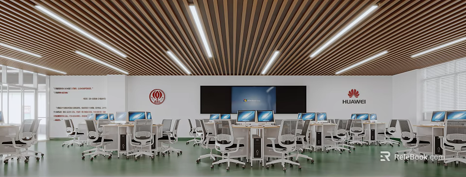 Modern Open Kitchen Interior Design With Stylish Wine Rack And Storage Solution 3d model