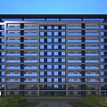 Modern Residential Building Exterior Design With Multi Story Structure Balconies Greenery And Pathway