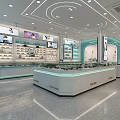 Bright Mall Optical Store Interior With Multiple Display Shelves And Glasses Counter 3d model