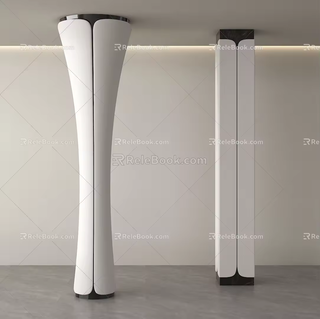 Modern Simple Column Round Decorative Column Special-shaped Column Interior Column 3d model