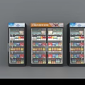 Multiple Commercial Display Freezers Stocked With Beverages Featuring Customizable Lightbox Content 3d model