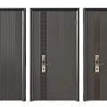 Modern Security Doors With Textured Panels And Secure Lock Mechanisms 3d model