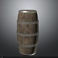 Rustic Wooden Barrel Design With Metal Hoops And Smooth Wooden Surface