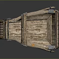 Ancient Wooden Handcrafted Vehicle With Traditional Sled Structure And Rustic Design