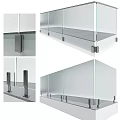 Modern Glass Railing with Clear Panels and Metal Brackets for Staircase and Balcony