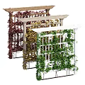 Colorful Climbing Vines Covering Wooden Trellis for Outdoor Garden Design