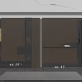 Modern Entryway Storage Design With Dark Brown Cabinets Shoe Storage Lighting And Decorative Plant