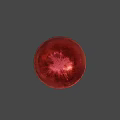 Red Black Rocket Bomb Featuring Yellow Warning Stripes Atomic Symbol Red Fins Silver Base