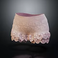 Women's Pink Underwear Featuring Delicate Lace Trim And Knitted Waistband Comfortable Fabric