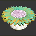 Sunflower Shaped Home Decor With Golden Petals And Silver Center