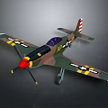 Vintage Military Aerospace Model Airplane With Green Brown Red Paint And Star Stripe Insignia