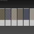 Ornate Wall Decorative Components With Blue Gold Beige Intricate Floral Patterns And White Trim