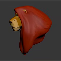 Red Lion Head 3D Model Decorative Sculpture With Vibrant Mane And Detailed Features