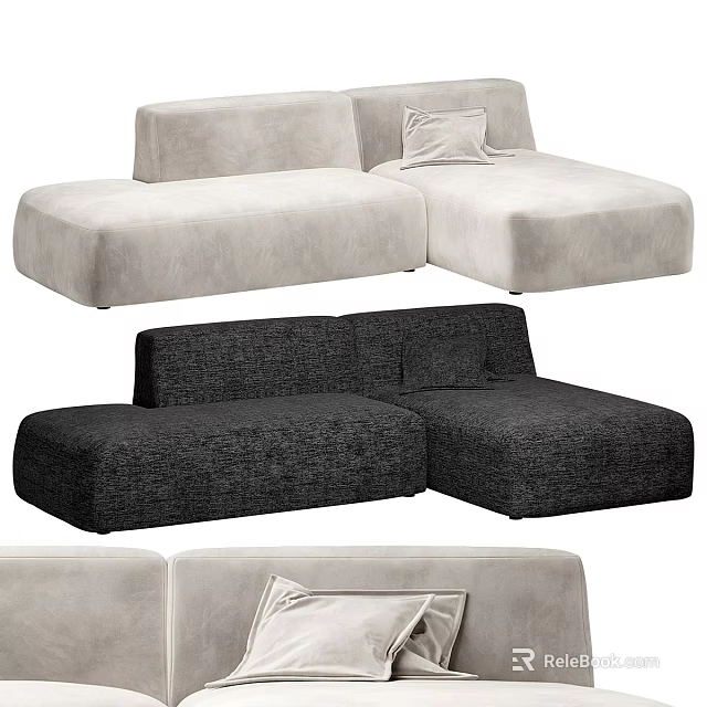 Modern L Shaped Fabric Multi Person Sectional Sofa For Cozy Home Living Room Decor 3d model 