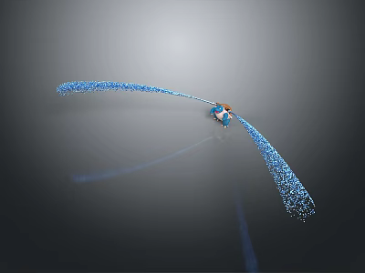 Butterfly Formed By Blue Particles With Flowing Trail In 3D Abstract Scene 3d model