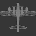 Vintage Military Bomber Aircraft With Green Color Four Propellers And Wing Markings