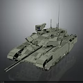 Advanced Modern Armored Military Tank Featuring Turret Cannon Antenna And Track System