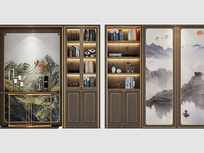 New Chinese Bookcase Combination model