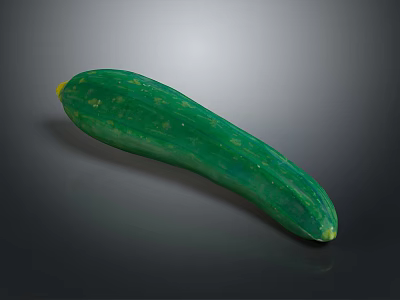 Fresh Green Long Cucumber Vegetable With Smooth Texture On Dark Reflective Background 3d model