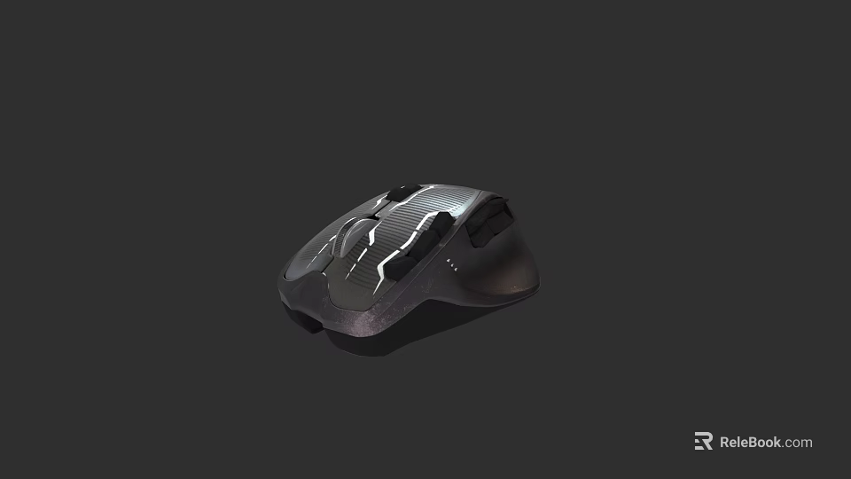 High Performance Modern Ergonomic Gaming Mouse With Metal Finish And Advanced Features 3d model 