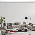 Modern sofa coffee table combination 3d model