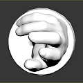 Detailed Human Hand Organ Sculpture With Metallic Silver Finish And Round Pedestal Base