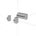 White Electrical Circuit Breakers And Safety Components On Black Surface
