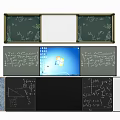Educational Mathematical Wall Hanging With Chalkboard Whiteboard And Geometric Formulas