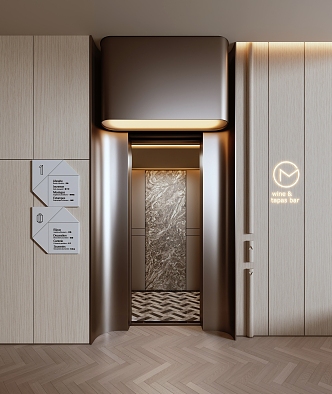 Luxury Elevator Lobby Elevator Lobby Elevator Car 3d model