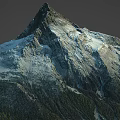 mountain peak terrain of snow mountain range 3d model