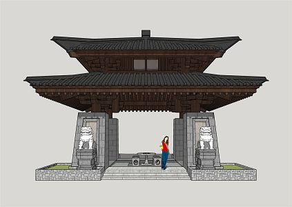 Chinese Pavilion Hanjing Pavilion 3d model