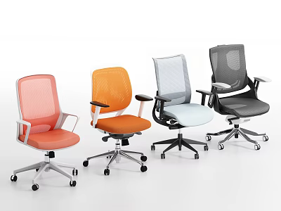 Ergonomic Mesh Office Chairs With Multiple Colors And Swivel Base Design 3d model