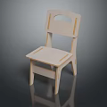 Wooden Single Chair with Modern Minimalist Design Round Cutout Backrest and Simple Seat Lines