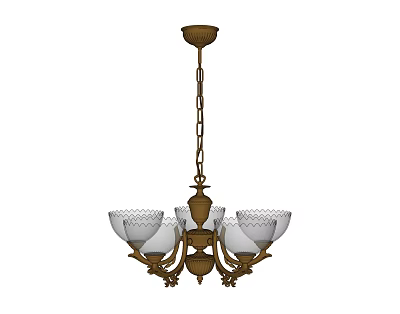 Light Luxury Chandelier Lotus Chandelier 3d model Light Luxury Chandelier Lotus Chandelier 3d model
