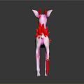 Fantasy Pink Deer With Red Antlers Red Wings And Red Spots Standing
