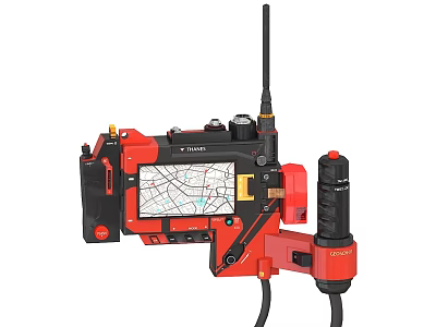 Other Industrial Device With Display Screen Antenna Control Buttons And Cables 3d model