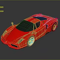 Red Sports Car With Sleek Design And Reflection On Dark Background