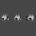 Game Movie Cow Character Cartoon Style Backpack Design Three Black White Spots