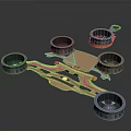 Advanced Drone Frame With Four Blue Motors And Precision Metallic Components