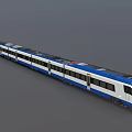 Modern Streamlined Blue And White Metro Train Exterior Design With Sleek Carriages