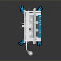 Mobile Medical Device Cart With Hanging Hooks Control Panel And Display Screen