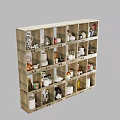Multi Tiered Wooden Shelf Displaying Various Dinnerware Set Including Bowls Plates Cups And Bottles