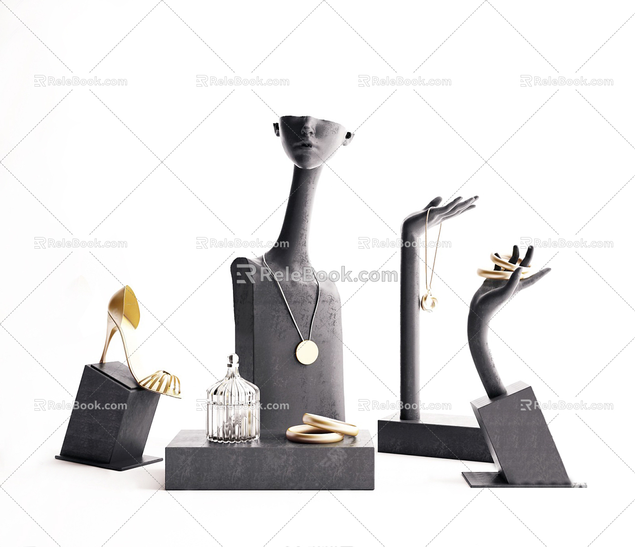 Modern Jewelry Jewelry Decorative Rack 3d model