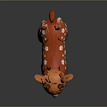 Cute Orange Stuffed Deer with White Spots and Brown Antlers in Dark Background